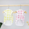 Spring and summer pet clothing: Cute floral vests, simple letter cute dog clothes, pet dog checkered clothing Application Scenario